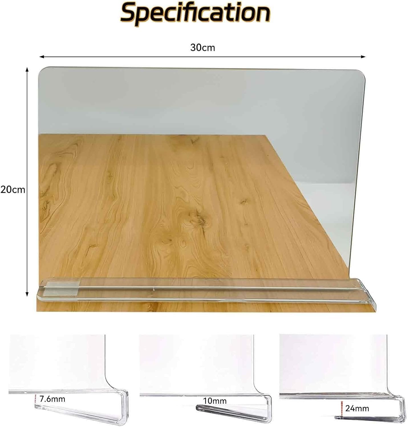AeKeatDa 8 Pack Acrylic Shelf Dividers for Closets,Books,Clear Shelf Separators Multifunctional Shelf Divider for Kitchen Cabinets, Home,Bookcases and Others