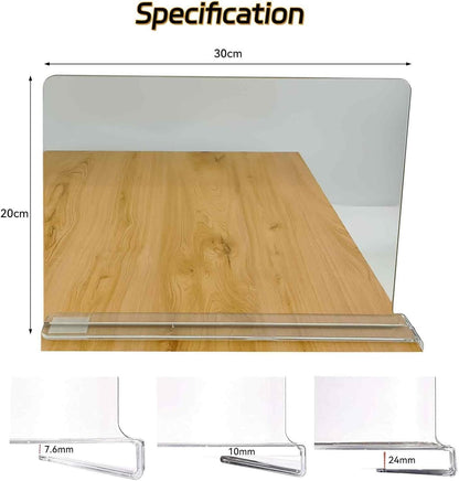 AeKeatDa 8 Pack Acrylic Shelf Dividers for Closets,Books,Clear Shelf Separators Multifunctional Shelf Divider for Kitchen Cabinets, Home,Bookcases and Others