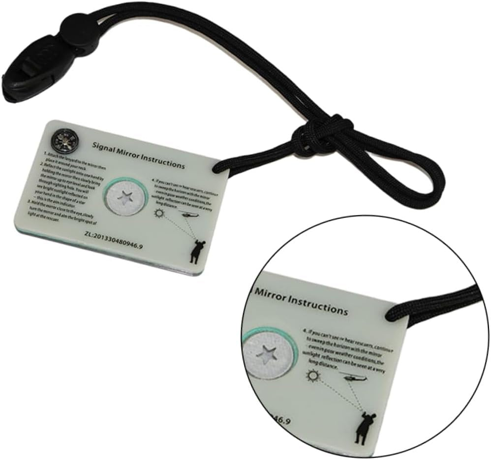 VANZACK 2pcs Retroreflector Survival Emergency Mirror Survival Mirror Reflective Mirror Outdoor Signal