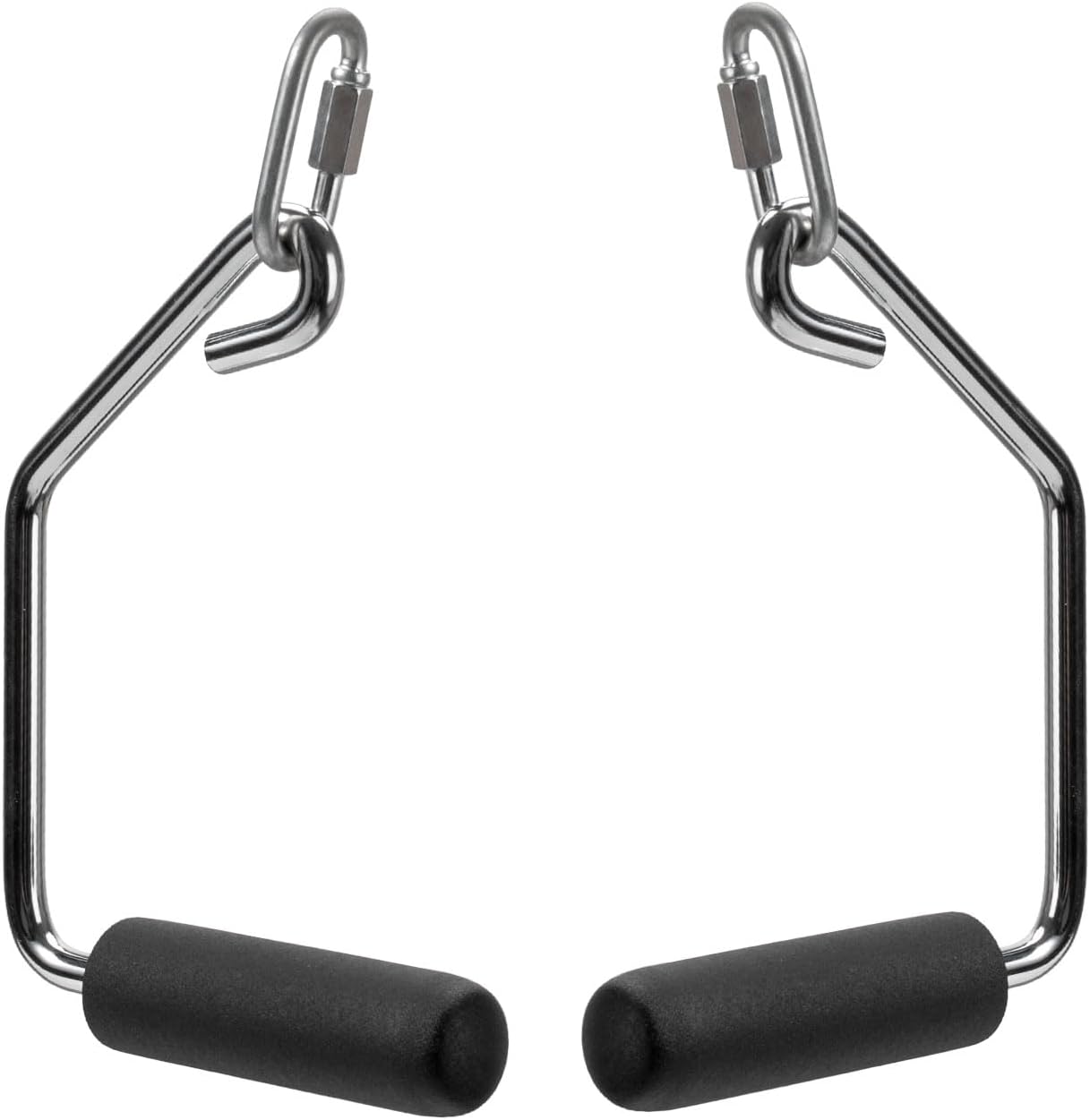 Open Ended Chrome Grip Handles Replacement for Total Gym Home Workout Machines 2000, 2200, 2500, 3000, 3000XL, XL, XLS - Gym Accessories Handles Compatible with Supra, Electra, FIT Models - 1 Pair
