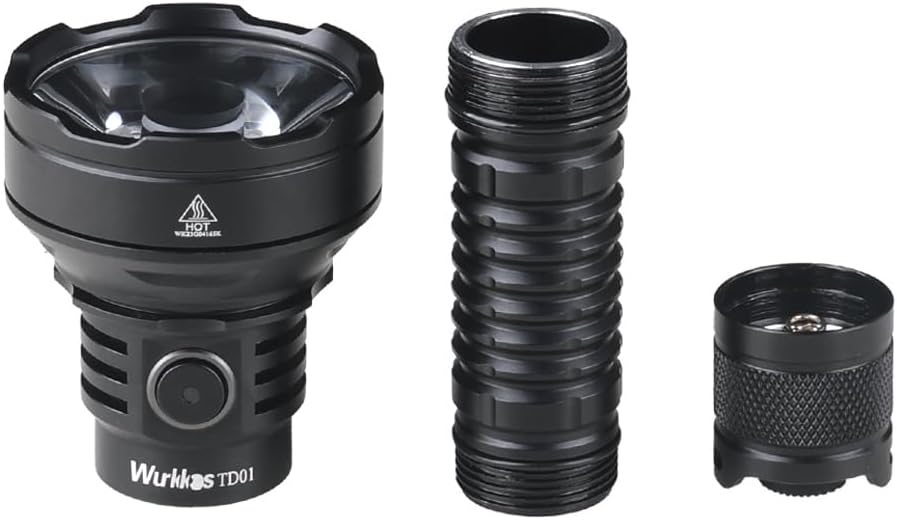 Wurkkos Tactical Flashlight High Lumens TD01C Rechargeable Torch 2000 Lumen, Max 1039 Meters Beam Distance Led Torch, Powerful IP68 Waterproof Flashlight for Camping Hiking(6500K)