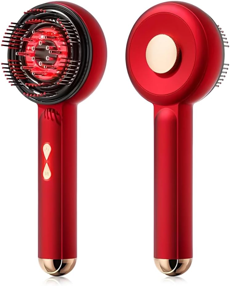 XPJBKC Electric Head Massager, 2-in-1 Scalp Massage Brush with Hair Oil Applicator and 660 nm Red Light, Electronic Scalp Massager with 3 Modes for Massage, Scalp Care