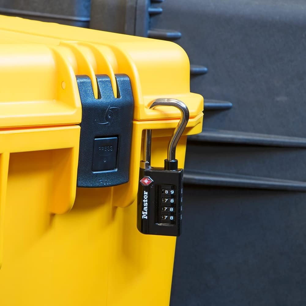 Master Lock Padlock, Set Your Own Combination TSA Accepted Luggage Lock, 1-5/16 in. Wide, 4696D, Black