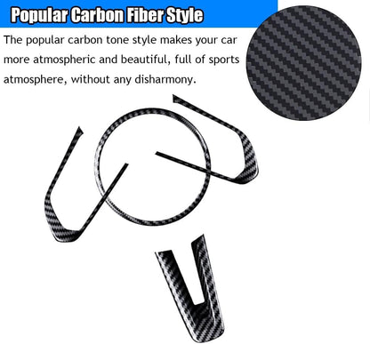Kakash Custom Interior Accessories for Mazda 3 2019 2020 2021 2022 2023 CX-30 CX-50 MX-30 ABS Auto Steering Wheel Buttons Sequins Cover Trim Decoration Panel Moulding 4Pcs/Set(Carbon Fiber Style)