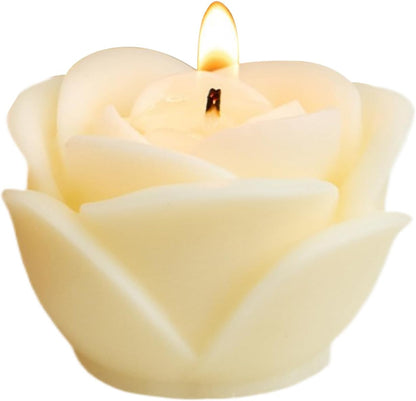 Romantic Ambience Rose Candles - Flower-Shaped Candles, Flower Candle, Artificial Flower Tea Light Candles, Rose Candle, Long Lasting Scented Soy Wax Candle for Valentine's Day, Home Decor