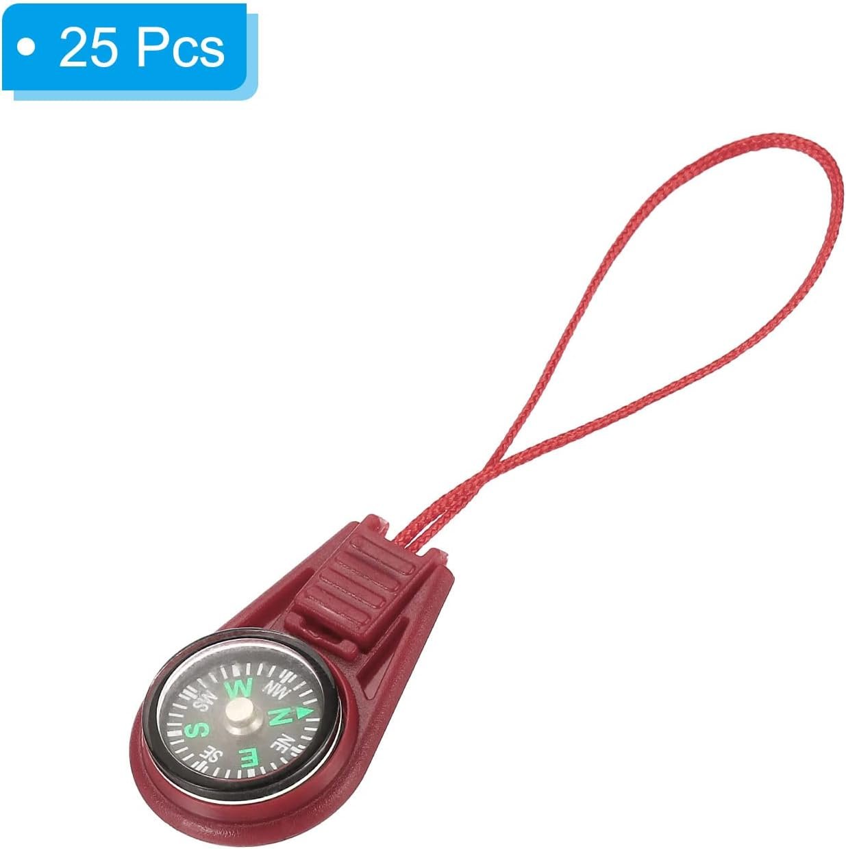 PATIKIL Mini Survival Compass, 25 Pack Button Compass Bulk Kit for Outdoor Hiking Camping Travelling Party Favors