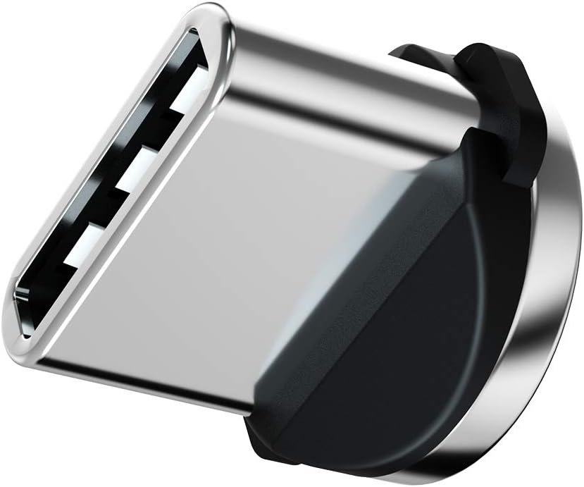 Ankndo Magnetic Connector Tip Heads [5-Pack] USB C Adapter 360 Rotating Strong Phone Cable Adapter for Type C Device