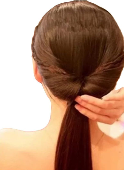 Twister Hair Accessories Set of 2 - Dutt or Topsytail Styling in Seconds for Styling with Video Tutorial (PINK)