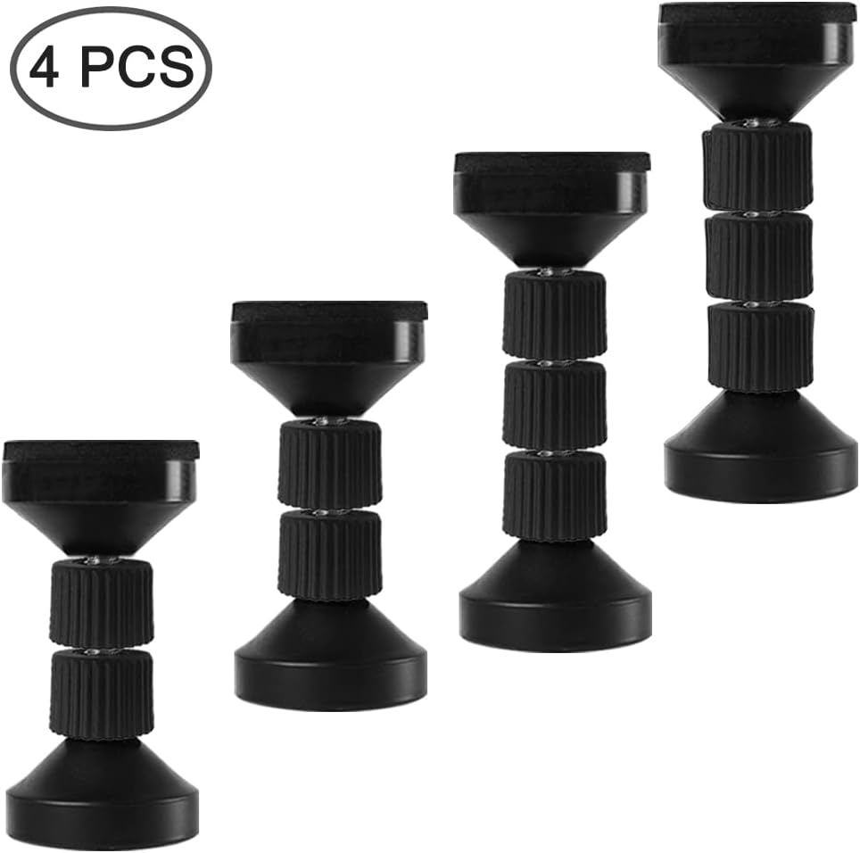 4PCS Adjustable Threaded Bed Frame Anti-Shake Tool for Bed,Danzix Headboard Stoppers Headboards Prevent loosening Anti-Shake Fixer,40-100mm (Black)