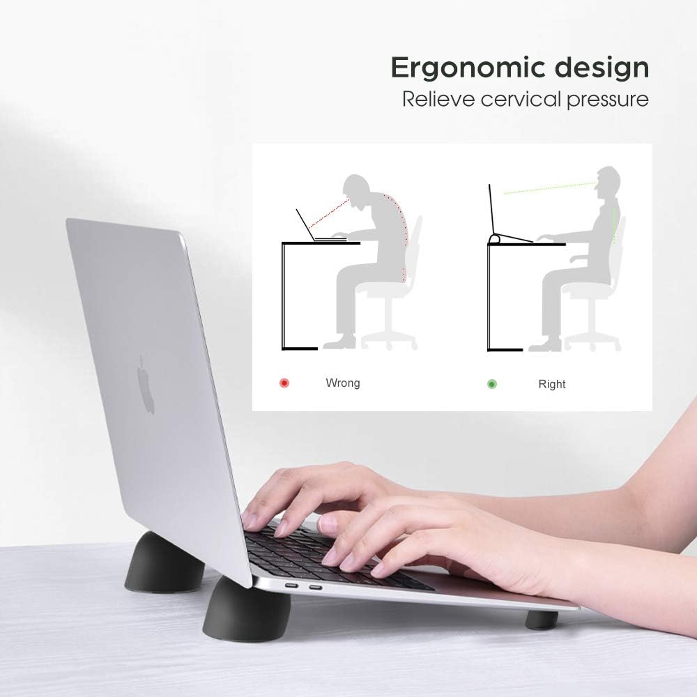 nediea Laptop Risers for Desk, Mini Laptop Cooling Stand, Magnetic Pads Keyboard Riser, Ergonomic Laptops Feet, Compatible with MacBook Air Pro, with Dell, with HP, More 10-15.6” Laptops