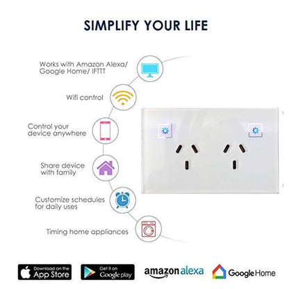 AU/NZ Approved WiFi Smart Power Point GPO Outlet for Home Automation Alexa Voice Control â€¦