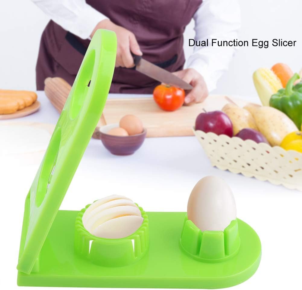 Affettatrice per uova A doppia funzione Taglierina per verdure Gadget da cucina per utensili da cucina domestici Affettatrice per fragole Affettatrice per uova sode (Grün)