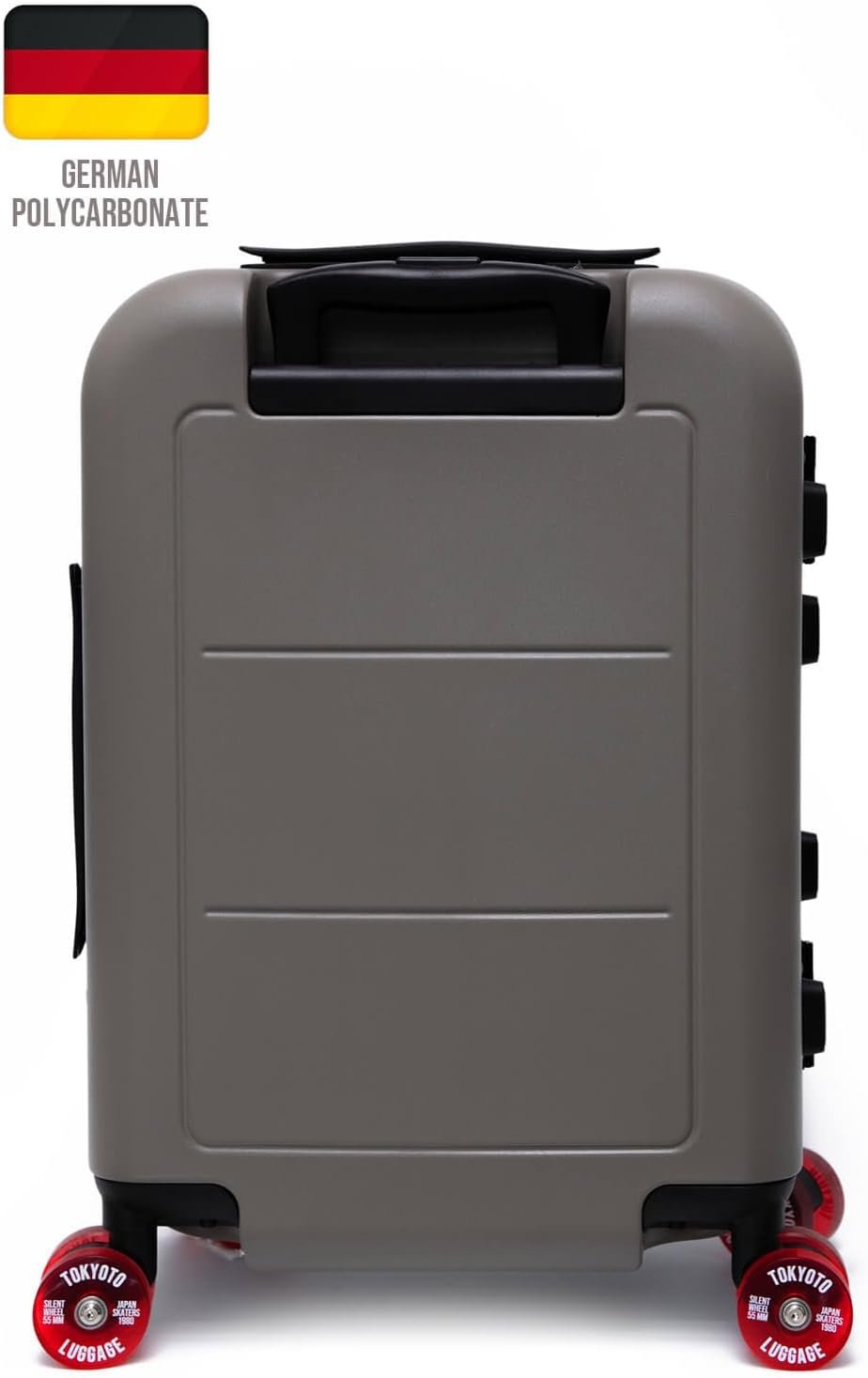TOKYOTO LUGGAGE Cabin Suitcase Silent Skate Wheels USB Charger Durable Lightweight German Polycarbonate Luggage Hard Hand Trolley 55 x 35 x 20 cm, Kabuto Green Army, Cabin Suitcase Silent Skate Wheels