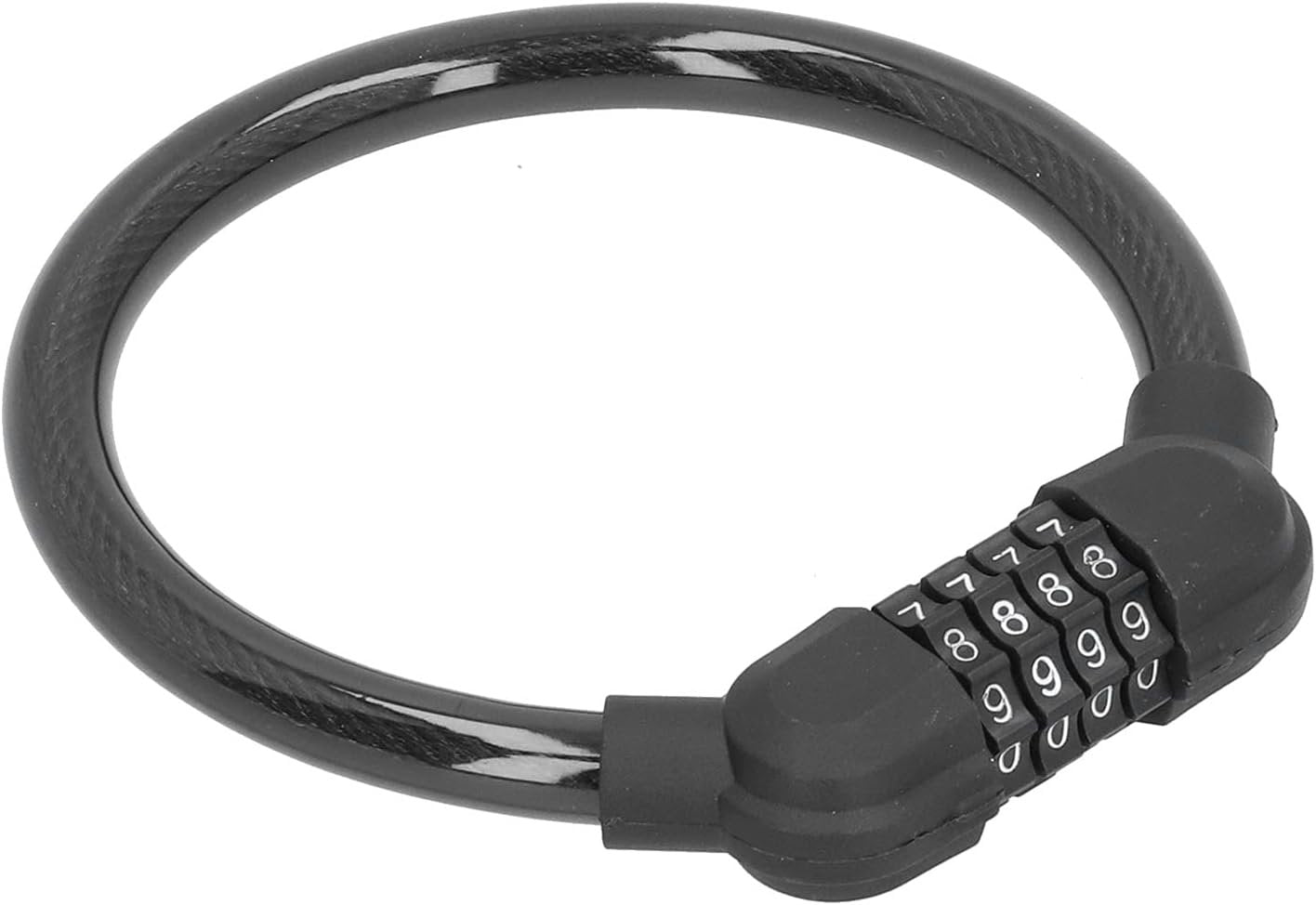 Bike Lock, Bike Locks Cable Bike Lock with ABS Lock 4 Digit Number Steel Cable Bike Lock High Security for Cycling Outdoors (Black)