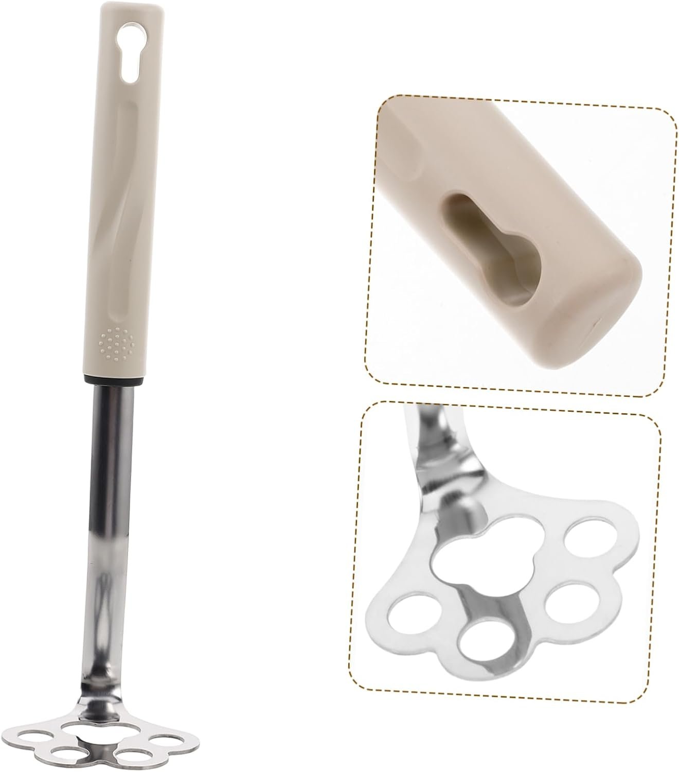 DECHOUS Food Prep Tool Small Potato Masher Design Manual Stainless Steel Masher Nonstick for Fruits Vegetables