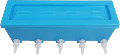 Silicone Lamb Drink Feeder, Farm Livestock Breeding Feeder, Vertical Type Calf Feeding Bottle with 5 Nipples Wall Mounted 8L Livestock Milk Feeding Bucket for Nursing Animal Lamb