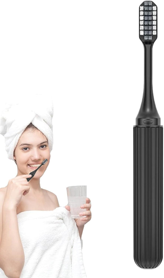 Portable Toothbrush, Foldable Travel Brush, Hygienic Soft Bristles, 0.79x0.79x6.77in, Compact Folding Design, Ideal for Adults, Kids, Sensitive Gums, Braces Care, Hotel, Bathroom