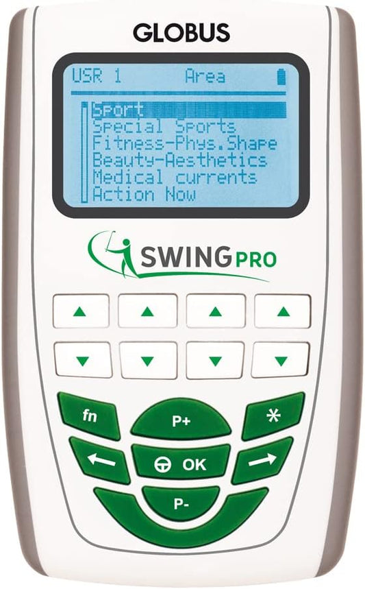 GLOBUS | Swing PRO, 4-Channel Electrostimulation, Treatment for Professional or Amateur Golfer, 400 Programs, Dredging, Sports, Beauty, Tens and Rehab