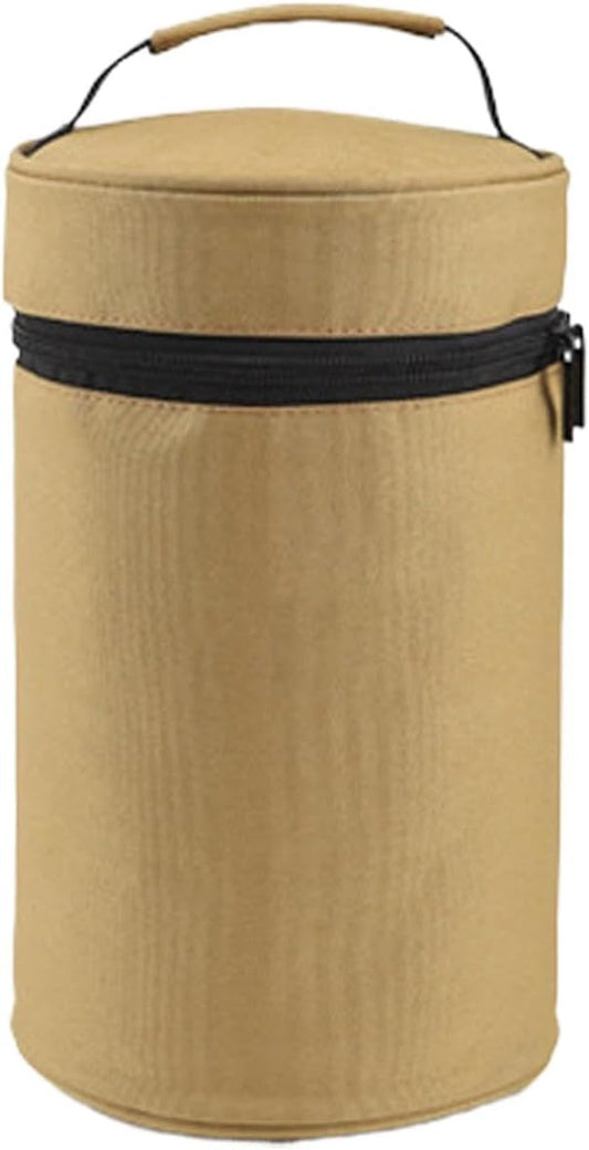 BBQ, Water Resistant Camping, Anti Collision Bag, Camping Cooking Gear, Portable Dinner Set, Travel Plate Carrier, Outdoor Dish Storage, Camping Tableware Bag, Outdoor Cooking Set, Beige Yellow,
