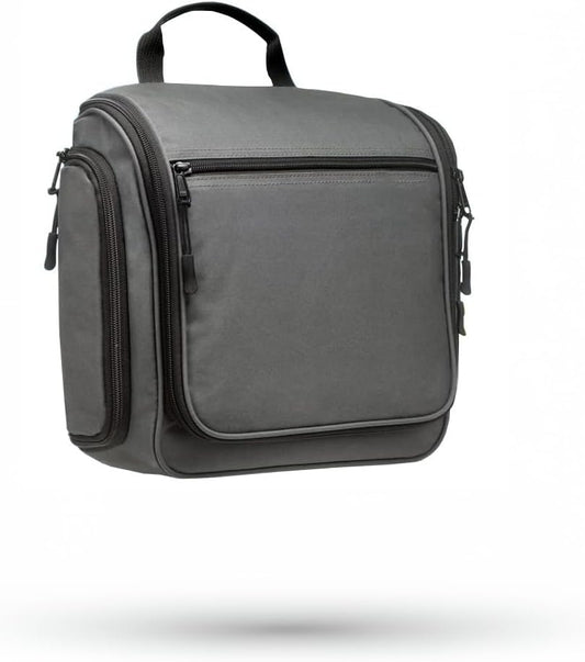 Travel Toiletry Bag for Men and Women, Large Hanging Toiletry Organizer with 19 Compartments, Waterproof Hygiene, Metal Swivel Hook and YKK Zippers Ideal for Toiletries, Makeup and Cosmetics (Grey)