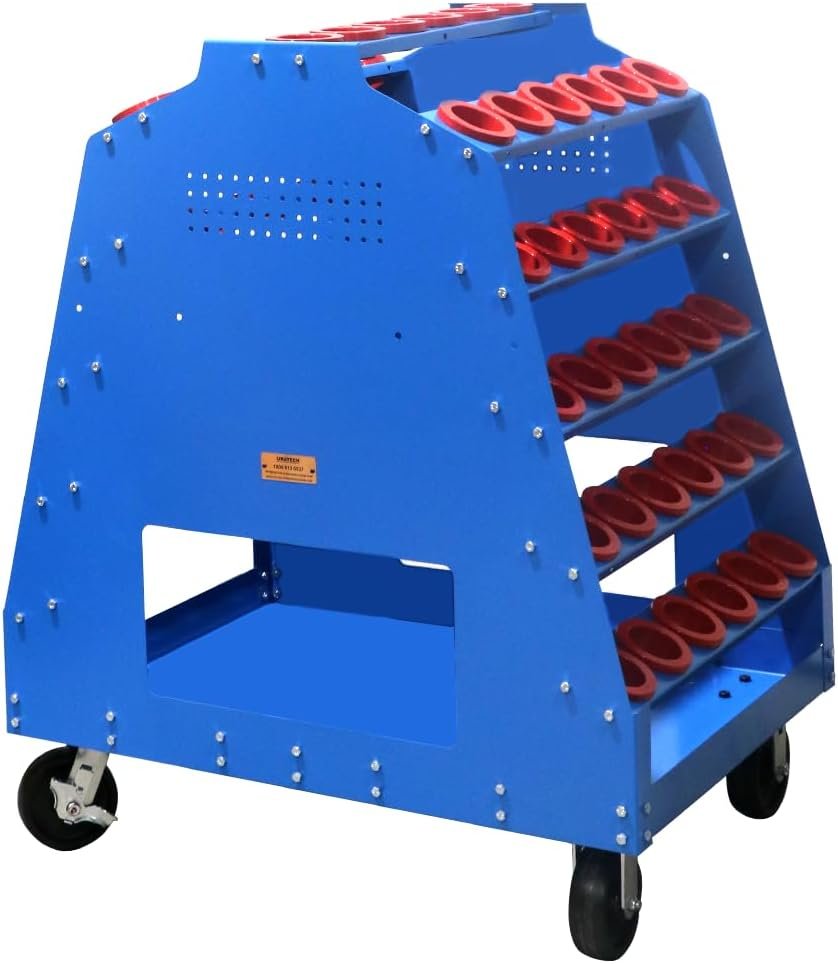 CNC Tool Cart – Twin cart | 4000 lbs Capacity | Cold Rolled (Powder Coated) Steel | Made in USA |16 Gauge Steel | 77 Holders Capacity (CAT50 - BT50 - DV50 - NMTB50 - ISO50 Taper)