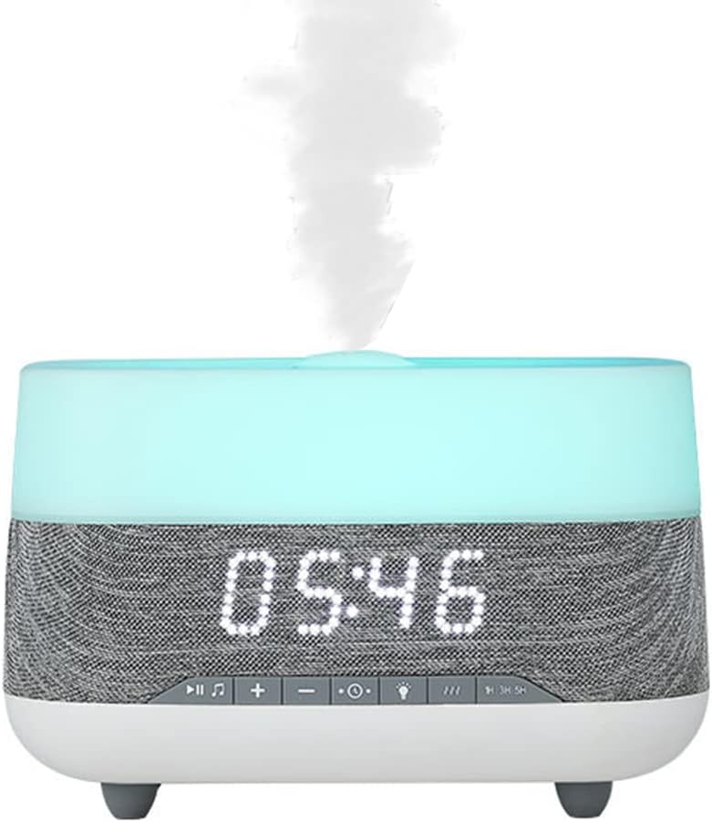 Essential Oil Diffuser and Humidifier with Speaker Clock,7 Color Mood Night Lights,Electric Cool Mist Aromatherapy for Office, Home, Bedroom, Baby Room