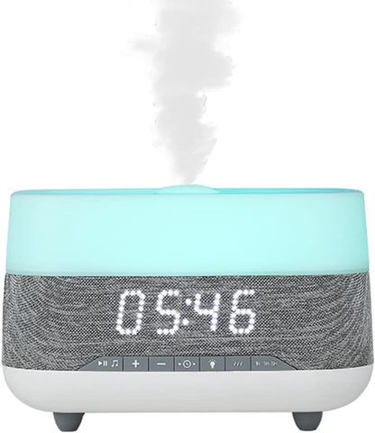 Essential Oil Diffuser and Humidifier with Speaker Clock,7 Color Mood Night Lights,Electric Cool Mist Aromatherapy for Office, Home, Bedroom, Baby Room
