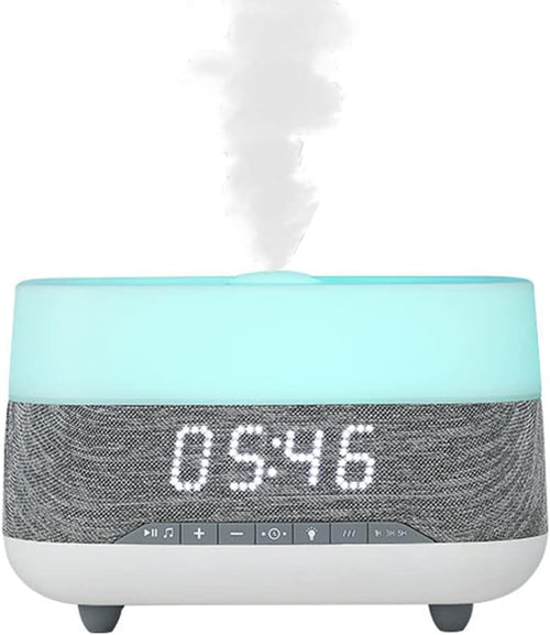 Essential Oil Diffuser and Humidifier with Speaker Clock,7 Color Mood Night Lights,Electric Cool Mist Aromatherapy for Office, Home, Bedroom, Baby Room