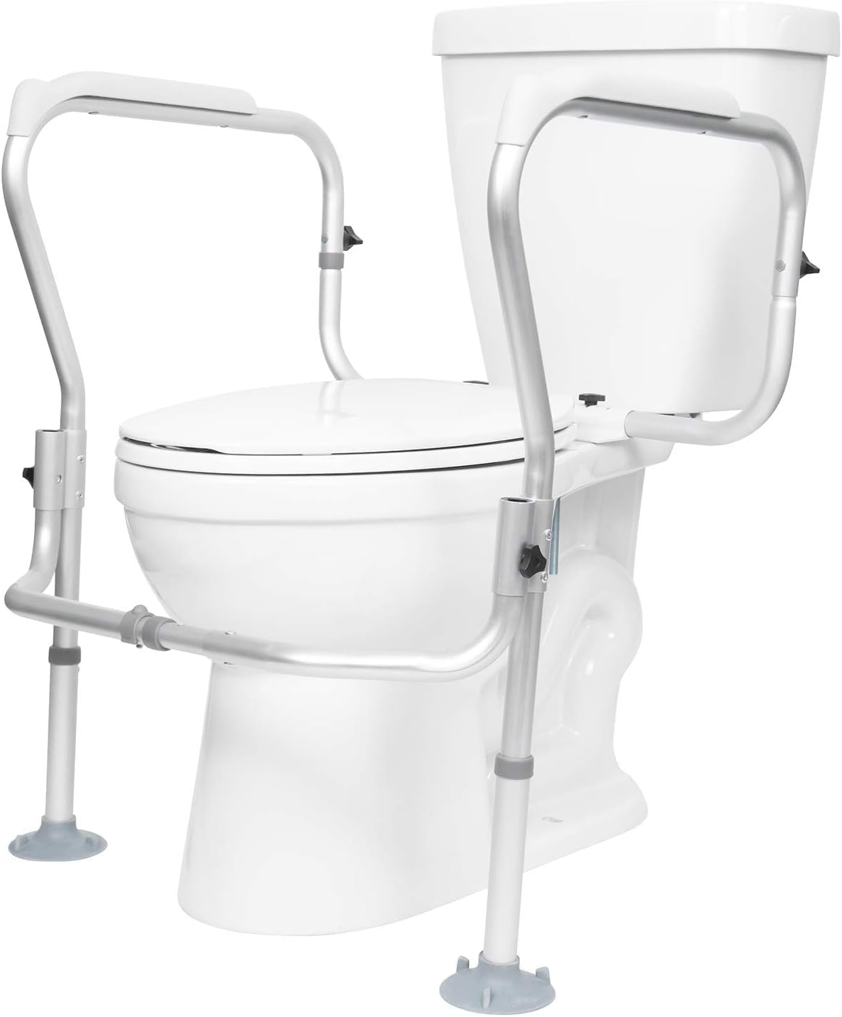 Vive Toilet Safety Rail Frame - Grab Bars for Bathroom - Fall Prevention - Adjustable Non Slip for Adults, Seniors, Elderly, Disabled, Handicapped - Padded Handle Support - Medical Device for Home Use