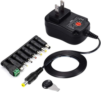 Belker 12W 3V 4.5V 5V 6V 7.5V 9V 12V Adjustable Voltage Universal AC/DC Adapter Power Supply for Household Electronics - 1A 1000mA Max.