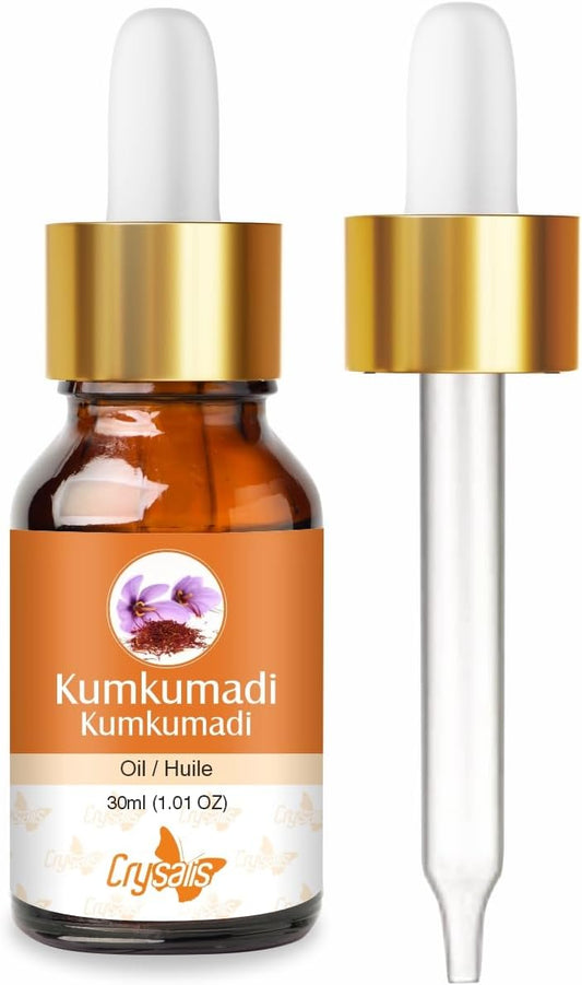 Crysalis Kumkumadi (Crocus Sativus) Oil | Pure & Natural Undiluted Essential Oil- 30 ml with Dropper