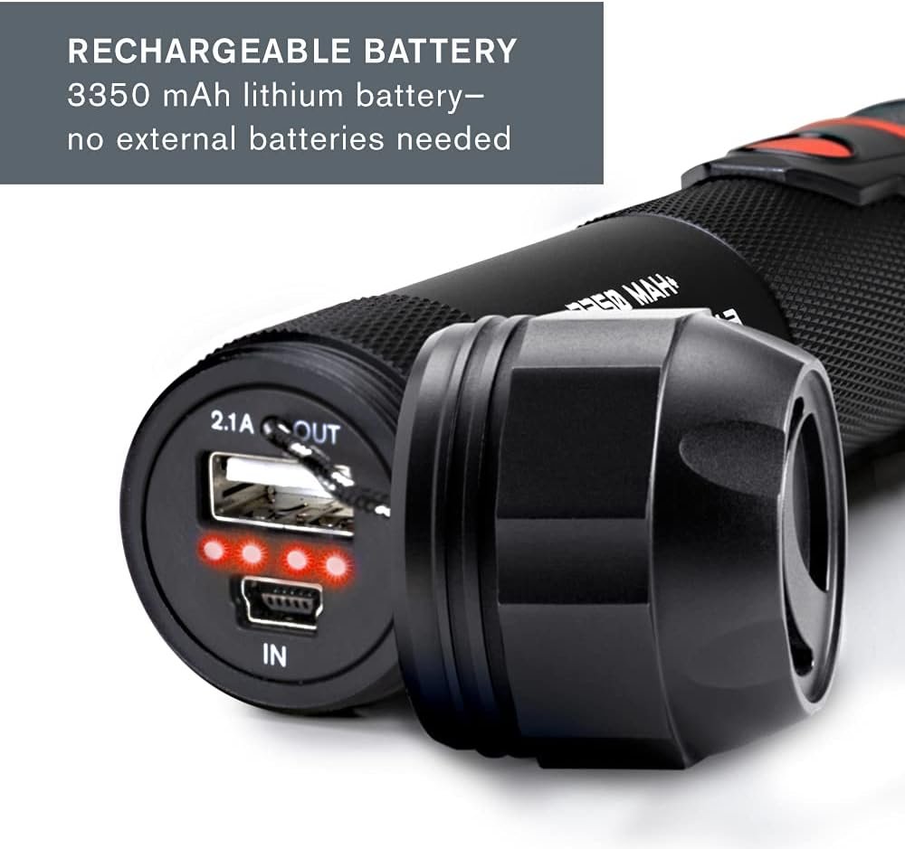 Celestron – Elements ThermoTorch 3 Astro Red – Lithium-Ion Battery Red LED Flashlight – 3-in-1 Tactical Flashlight – Ergonomic Hand Warmer and USB Power Bank – Rechargeable Flashlight