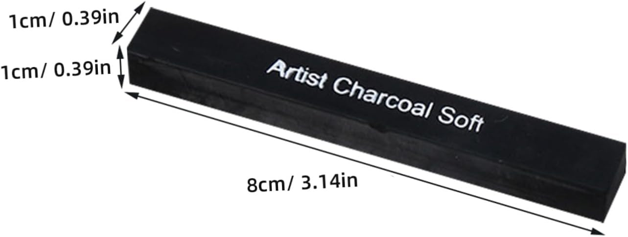 TEHAUX Professional Shading Charcoal Sticks 6 Soft-medium-hard Carbon Rods for Students
