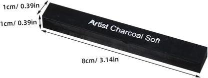 TEHAUX Professional Shading Charcoal Sticks 6 Soft-medium-hard Carbon Rods for Students