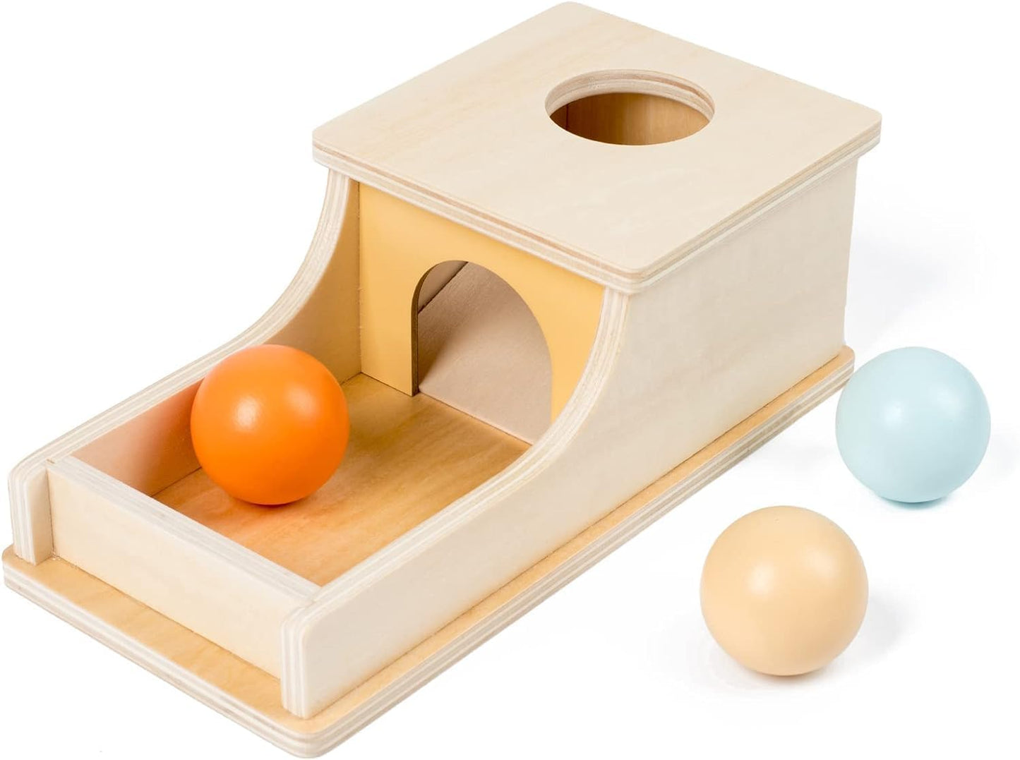 HENGYAN Edition Montessori Toys for Babies 6-12 Months Object Permanence Box Wooden Ball Drop Toy Play for 6 Month 1 2 3 Year Old Toddlers Infant Early Age Toy