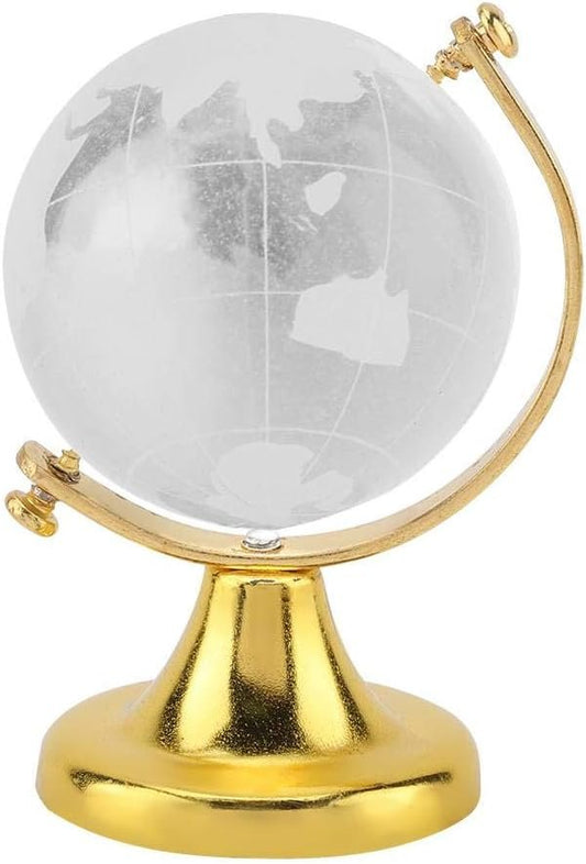 Aigend Home Decor - Round Earth Globe World Map Crystal Ball Ball Decoration for Home Office Gift (Gold)
