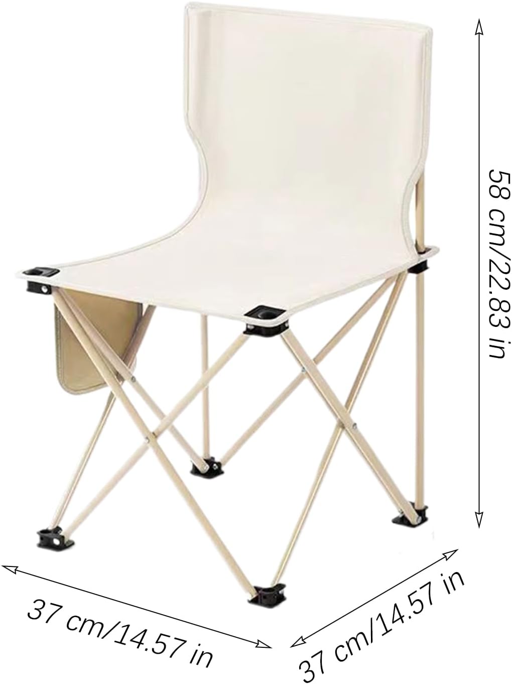 Foldable Camping Chair, Portable Beach Chair, 14.57 x 14.57 x 22.83 inches Compact Outdoor Travel Gear with Storage Bag, Lightweight Folding Seat for Picnic, Hiking, Backpacking