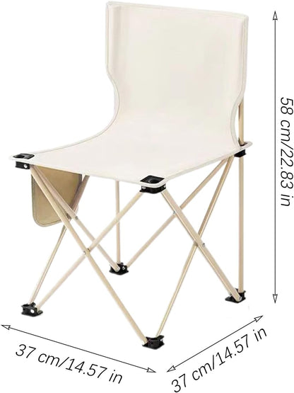 Foldable Camping Chair, Portable Beach Chair, 14.57 x 14.57 x 22.83 inches Compact Outdoor Travel Gear with Storage Bag, Lightweight Folding Seat for Picnic, Hiking, Backpacking
