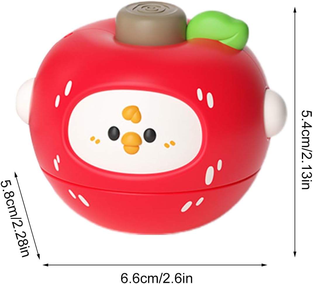 Nuytghr Rotating Top, Cartoon Fruit, 6.5x5.8x5.3cm, Learning Toy, Educational Play, Balance Game, ABS, Lightweight Build, Preschool Classroom, for Home School Activity Use