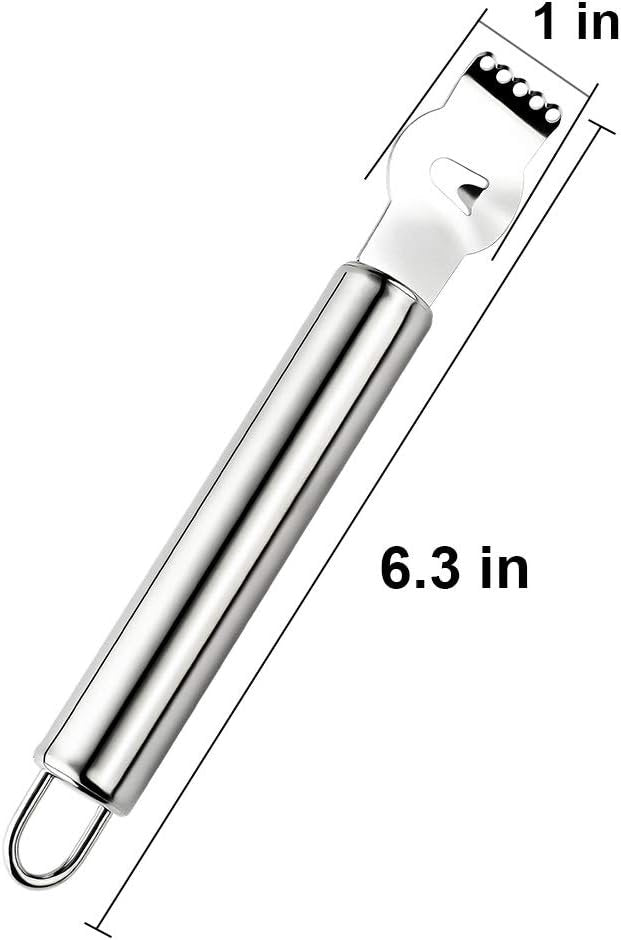 Livtor Stainless Steel Lemon Zester Grater, Lemon zester Tool,Citrus zester Tool for Orange Citrus Peeler with Channel Knife