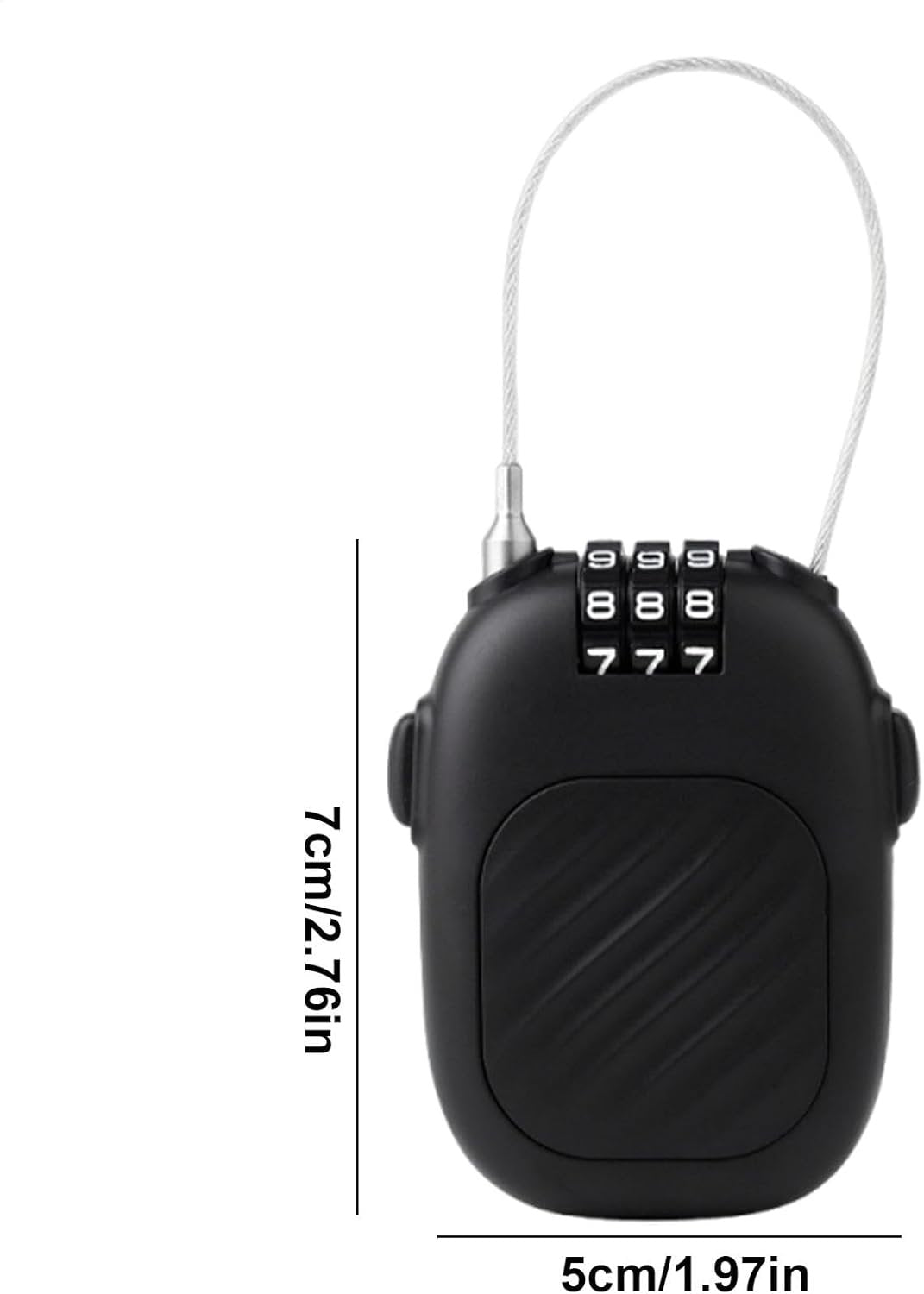 Retractable Locker - Steel Cable Ski Lock | Steel Cable Ski Lock | Luggage Padlocks | Security Password Lock Combination Padlocks | Snowboard Security Device for Luggage, Stroller