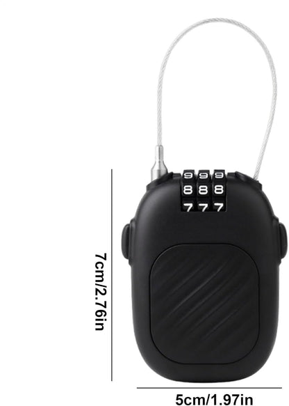 Retractable Locker - Steel Cable Ski Lock | Steel Cable Ski Lock | Luggage Padlocks | Security Password Lock Combination Padlocks | Snowboard Security Device for Luggage, Stroller
