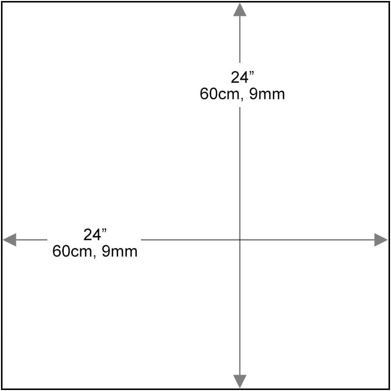 Dulles Glass 24 inch Square Glass Table Top - Tempered - 1/4" Thick Glass Surface, Safe Flat Polished, Eased Corners, Multipurpose for Dining Table, Patio, Coffee and End Table