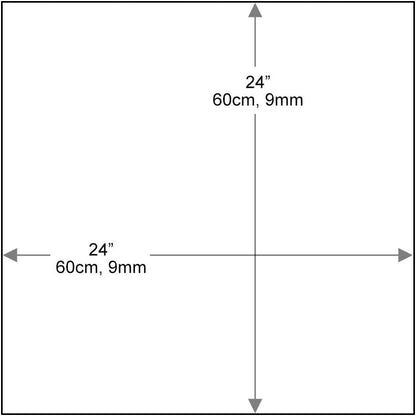 Dulles Glass 24 inch Square Glass Table Top - Tempered - 1/4" Thick Glass Surface, Safe Flat Polished, Eased Corners, Multipurpose for Dining Table, Patio, Coffee and End Table