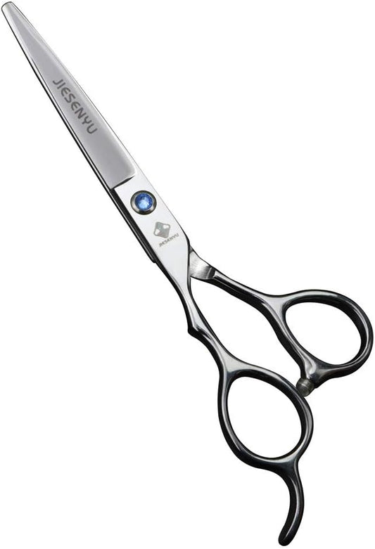 JIESENYU Japan 440c 6-inch Professional Left-Handed Hair Scissors - Silver