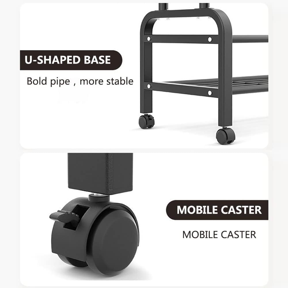 Generico Appendiabiti 3 in 1 Resistente con Porta Scarpe, capacità 100 kg, Organizer Mobile per Vestiti per Ingresso, Soggiorno, corridoio e Camera da Letto, Disponibile nelle Misure 120 cm/140 cm.