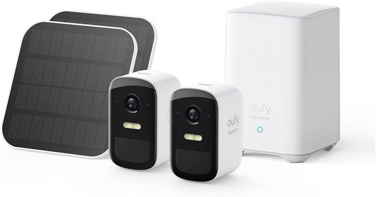 Eufy Security by Anker, eufyCam 2C Wireless Surveillance Camera+Solar Panel, 180 Days Battery Life, 1080p HD, IP67 Weatherproof, Night Vision, Compatible with Amazon Alexa, No Monthly Fees
