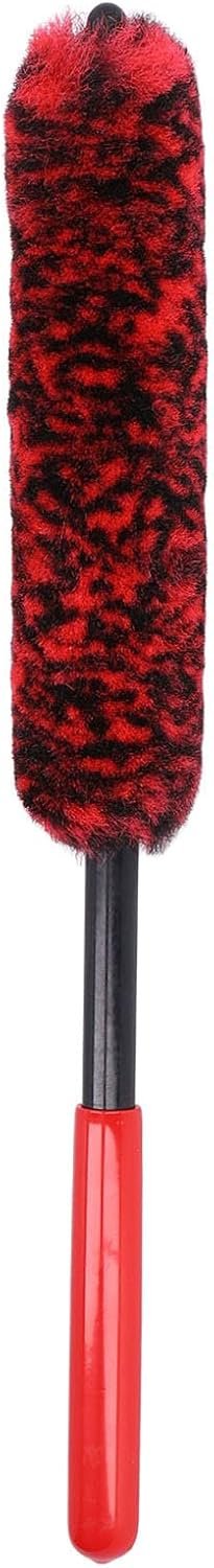 Uplory Wheel Brush, Wheel Detailing Brush Pp Handle Brush End Dense Absorbent Synthetic Wool Microfiber, Rim Cleaner Brush for Car Wheel