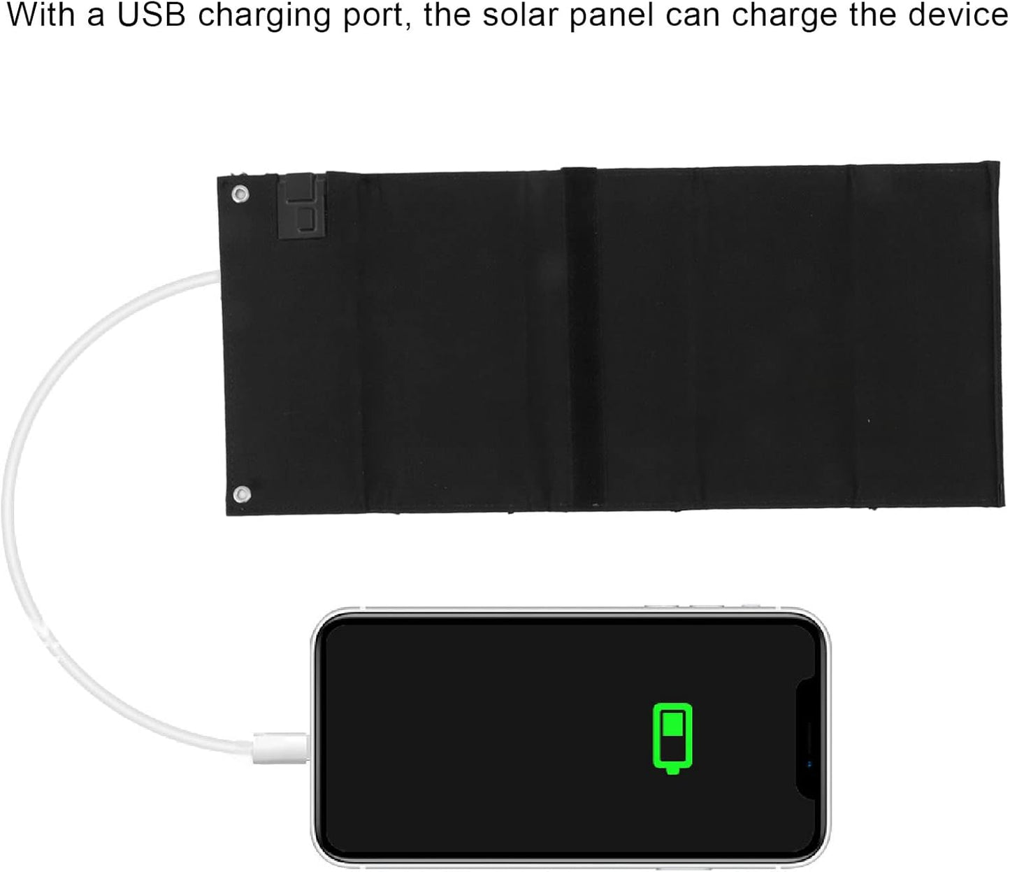 40W Solar Panel Charging Bag, Foldable Monocrystalline Solar Panel Charger with USB Interface for Laptop Outdoor Camping Hiking Emergency Charging (Black)