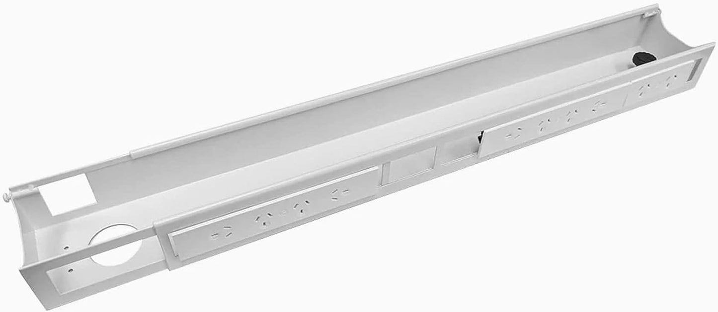 Desky Integrated Cable & Data Channel â€“ Matte Black â€“ No Plugs â€“ Under Desk Cable Tray with Clean Routing and Steel Cover â€“ Perfect for Minimalist Office or Studio Workspaces